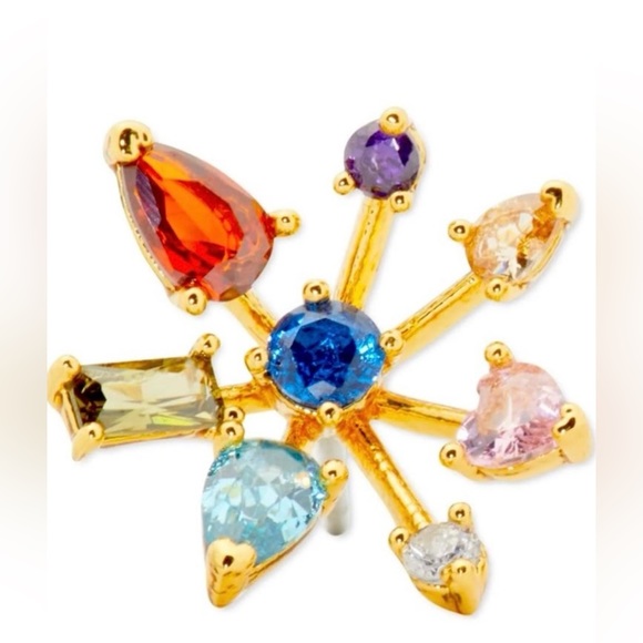 KATE SPADE Firework Floral Gold Multi-Color Stud Earrings - Picture 2 of 6